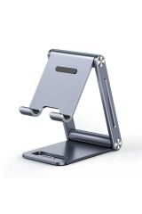 Alüminyum Masaüstü Telefon Tablet Tutucu Stand Gri