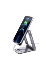 Alüminyum Masaüstü Telefon Tablet Tutucu Stand Gri