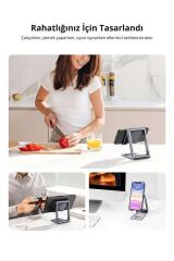 Alüminyum Masaüstü Telefon Tablet Tutucu Stand Gri