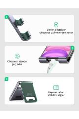 Alüminyum Masaüstü Telefon Tablet Tutucu Stand Gri