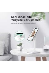 Açı Ayarlı Masaüstü Telefon Tablet Standı Beyaz