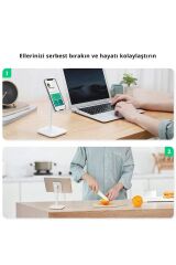 Açı Ayarlı Masaüstü Telefon Tablet Standı Beyaz