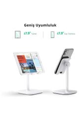 Açı Ayarlı Masaüstü Telefon Tablet Standı Beyaz