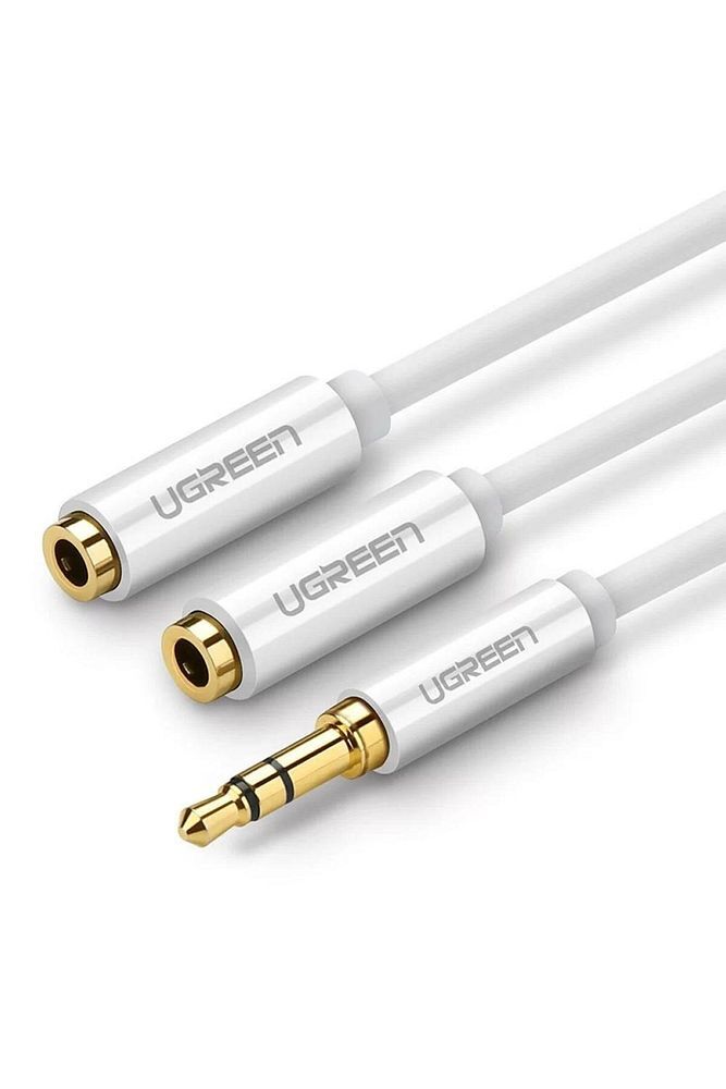 3.5mm Aux Stereo Kulaklık Çoklayıcı Kablo Beyaz