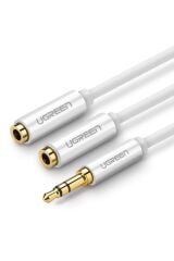3.5mm Aux Stereo Kulaklık Çoklayıcı Kablo Beyaz