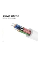 3.5mm Aux Stereo Kulaklık Çoklayıcı Kablo Beyaz