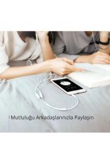 3.5mm Aux Stereo Kulaklık Çoklayıcı Kablo Beyaz
