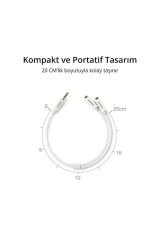 3.5mm Aux Stereo Kulaklık Çoklayıcı Kablo Beyaz