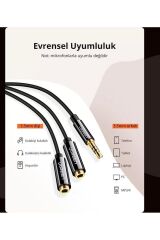 3.5mm Aux Stereo Kulaklık Çoklayıcı Kablo Beyaz