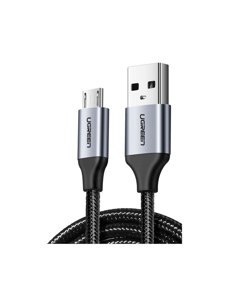 Ugreen Örgülü Micro USB Data ve Şarj Kablosu Siyah 1.5 Metre