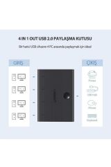 4 Giriş 1 Çıkış Usb Km Switch