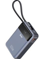 Juo 20000 mAh 65W LED Ekranlı Usb-A + Type-C Kablolu Taşınabilir Hızlı Şarj Cihazı Powerbank