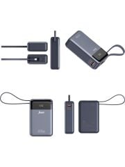 Juo 20000 mAh 65W LED Ekranlı Usb-A + Type-C Kablolu Taşınabilir Hızlı Şarj Cihazı Powerbank