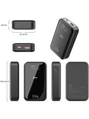 Juo 10000 mAh 33W LED Watt Amper Göstergeli Usb-A + Type-C Powerbank Taşınabilir Hızlı Şarj Cihazı