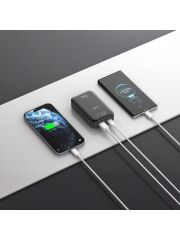 Juo 10000 mAh 33W LED Watt Amper Göstergeli Usb-A + Type-C Powerbank Taşınabilir Hızlı Şarj Cihazı