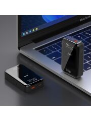 Juo 10000 mAh 33W LED Watt Amper Göstergeli Usb-A + Type-C Powerbank Taşınabilir Hızlı Şarj Cihazı