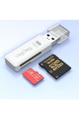Usb 3.0 Sd Ve Micro Sd Hafıza Kart Okuyucu Beyaz