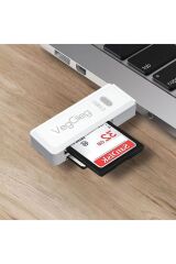 Usb 3.0 Sd Ve Micro Sd Hafıza Kart Okuyucu Beyaz
