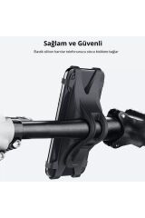 Gidon Bağlantılı Bisiklet Motosiklet Esnek Silikon Telefon Tutucu