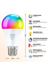 Lumex Akıllı Ampul 9w Led Rgb Wifi & Bluetooth