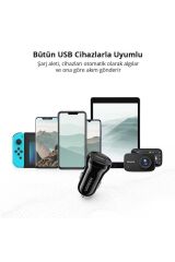 Çift Portlu 24w Araç Çakmaklık Hızlı Şarj Cihazı
