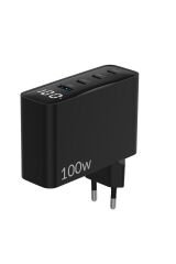 100w Gan Led Ekranlı 3 Type-c Usb-a Hızlı Şarj Cihazı Iphone & Macbook & Notebook Şarj Aleti
