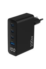 100w Gan Led Ekranlı 3 Type-c Usb-a Hızlı Şarj Cihazı Iphone & Macbook & Notebook Şarj Aleti