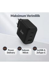 65w Usb-c Usb-a 3 Portlu Gan Şarj Aleti Iphone & Macbook & Notebook Uyumlu Pd Type-c Hızlı Şar