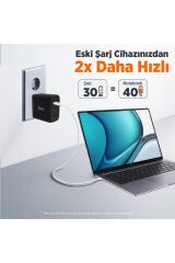 65w Usb-c Usb-a 3 Portlu Gan Şarj Aleti Iphone & Macbook & Notebook Uyumlu Pd Type-c Hızlı Şar
