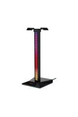 F65 Aux Type-c Ve Usb-a Hub Özellikli Rgb Kulaklık Standı