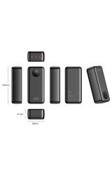 30000 Mah 22.5w Dijital Led Ekranlı Taşınabilir Hızlı Şarj Cihazı Powerbank Siyah