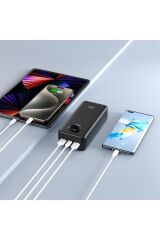 30000 Mah 22.5w Dijital Led Ekranlı Taşınabilir Hızlı Şarj Cihazı Powerbank Siyah