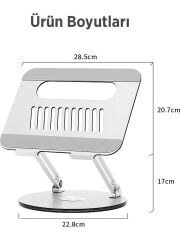 Juo 360° Dönebilen Yükseklik Ayarlı Metal Notebook Laptop Standı
