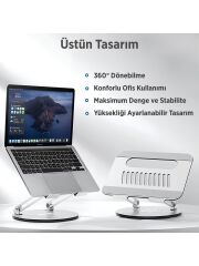 Juo 360° Dönebilen Yükseklik Ayarlı Metal Notebook Laptop Standı
