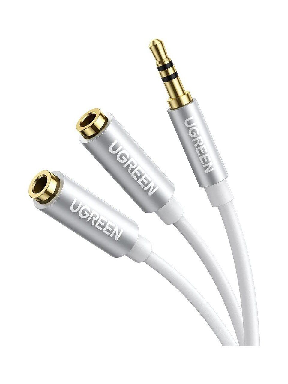 Ugreen 3.5mm Trs Kulaklık Çoklayıcı Y Kablo Beyaz