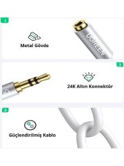 Ugreen 3.5mm Trs Kulaklık Çoklayıcı Y Kablo Beyaz