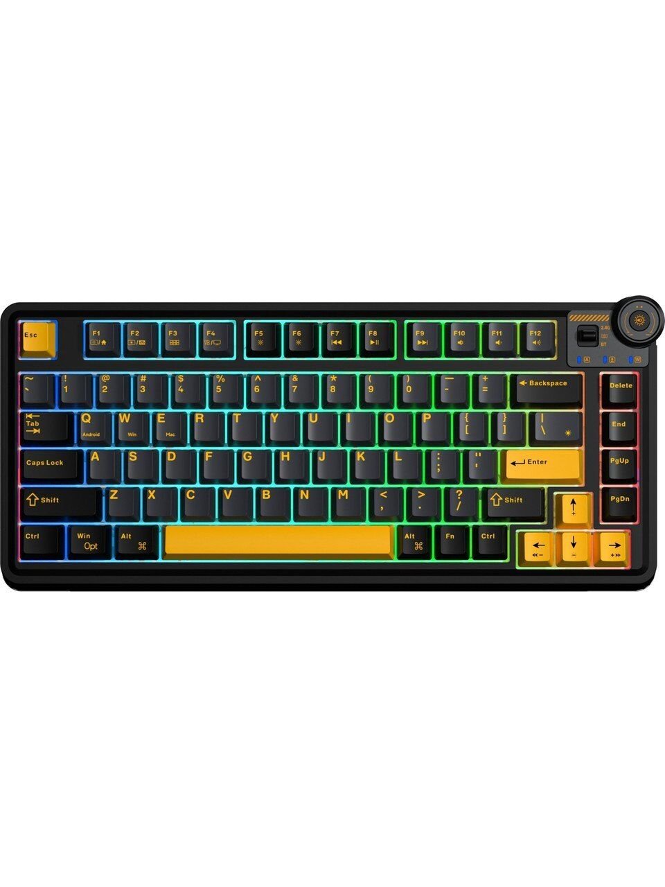 Aula AU75 3 Modlu Rgb Hot Swap Mekanik Tkl Seiya Switch Kablosuz Makrolu Klavye Siyah