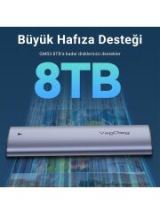 VegGieg 10GBPS USB 3.1 Gen2 M.2 Sata Ngff Nvme SSD Disk Kutusu