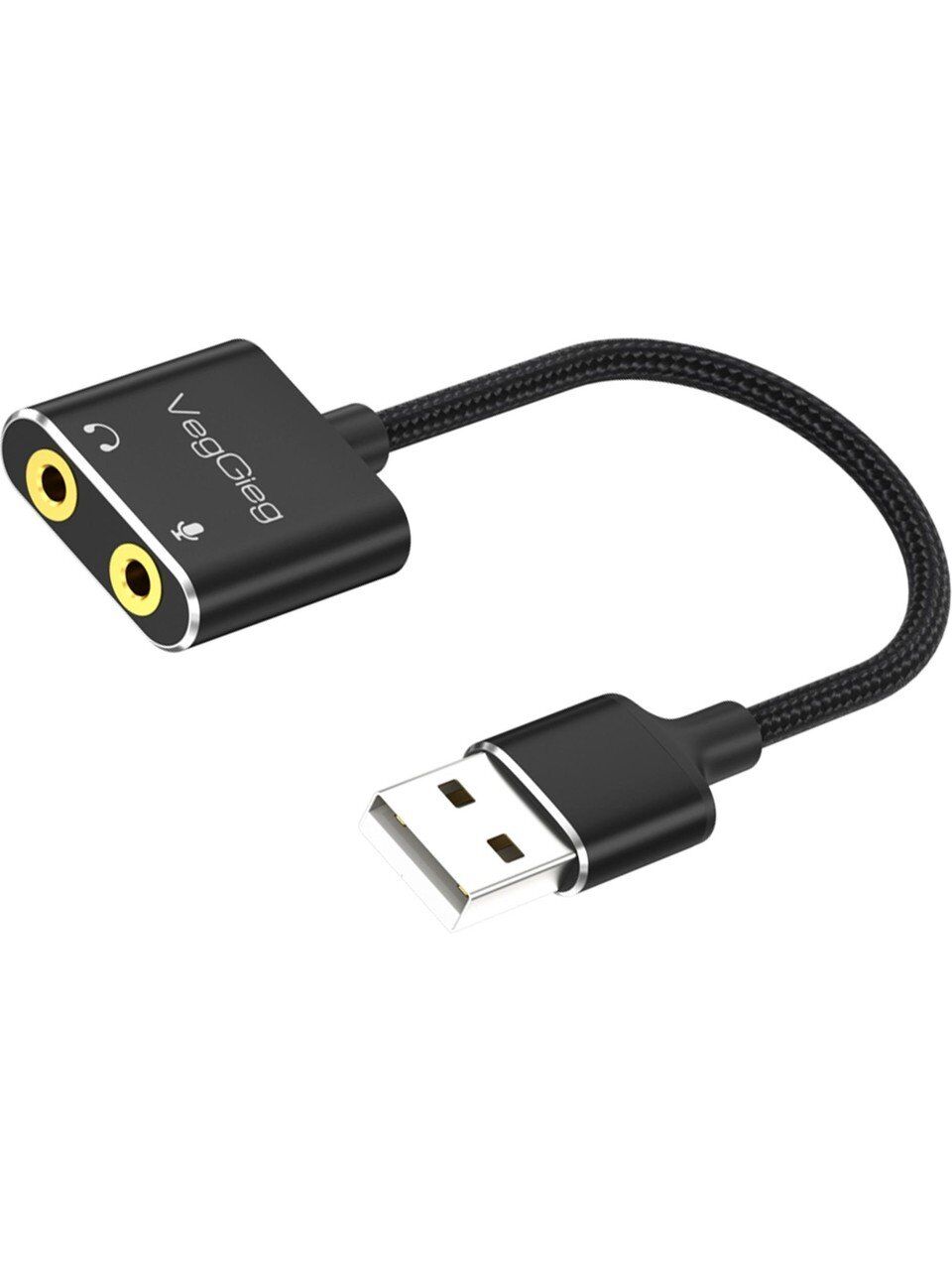 VegGieg USB Ses Kartı 3.5mm Kulaklık ve Mikrofon Girişli