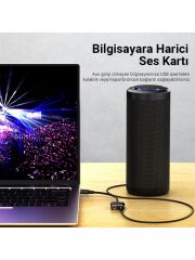 VegGieg USB Ses Kartı 3.5mm Kulaklık ve Mikrofon Girişli