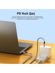 VegGieg USB 3.1 Type-C Pd 100W 5A 10GBPS 4K 60Hz Destekli Kablo 2 Metre
