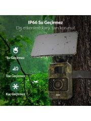 Juo 850WS Güneş Enerjili Fotokapan 48MP Full Hd Wifi Hareket Sensörlü Gece Görüşlü IP66 Su Geçirmez