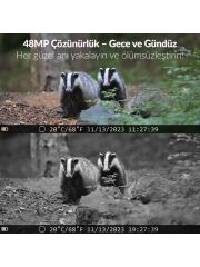 Juo 850WS Güneş Enerjili Fotokapan 48MP Full Hd Wifi Hareket Sensörlü Gece Görüşlü IP66 Su Geçirmez