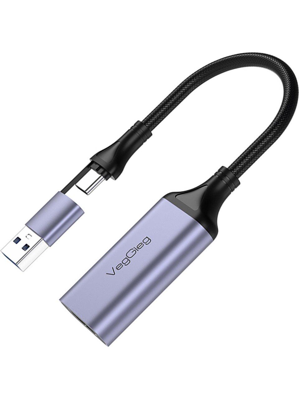 VegGieg 1080P 60Hz HDMI Video Capture Card USB 3.0 ve Type-C Görüntü Yakalama Kartı