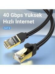 VegGieg Cat8 40GBPS 2000MHZ Stp RJ45 Ethernet Kablosu 15 Metre