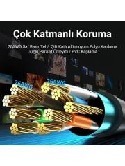 VegGieg Cat8 40GBPS 2000MHZ Stp RJ45 Ethernet Kablosu 10 Metre
