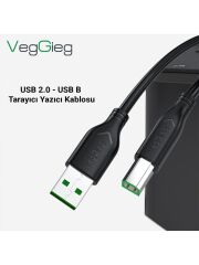 VegGieg USB B Printer Tarayıcı Yazıcı Data Kablosu 10 Metre