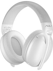 Aula S6 Ultra Hafif Kablosuz Bluetooth Type-C Mikrofonlu Gaming Oyuncu Kulaklığı Beyaz