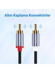 VegGieg USB Type-C To 2 RCA Ses Kablosu 1.5 mt