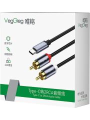 VegGieg USB Type-C To 2 RCA Ses Kablosu 1.5 mt